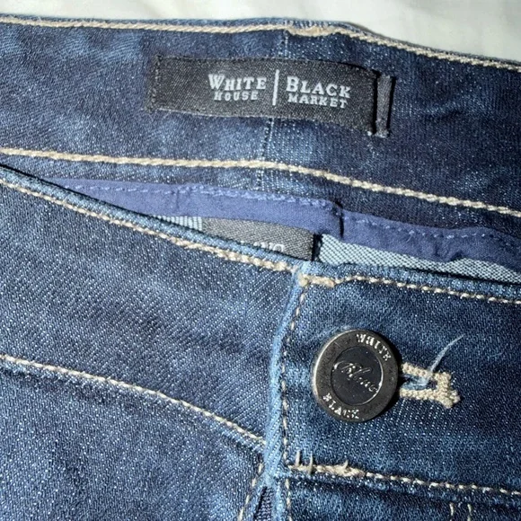 White House Black Market Deep Indigo Straight Leg Jeans - Picture 4 of 4